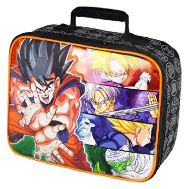 Imagem de Lancheira Dragon Ball Z com painel de 5 personagens Goku Kamehameha lancheira