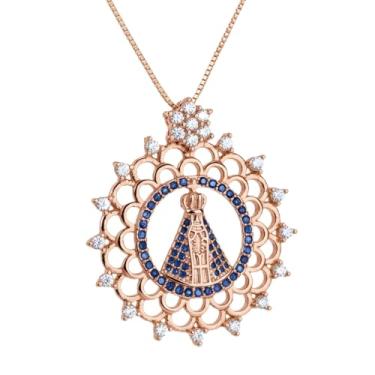 Imagem de Colar Medalha Virgen De La Caridad Del Cobre,Medalhão Nossa Senhora Da Caridade Virgem Maria Colar Moeda