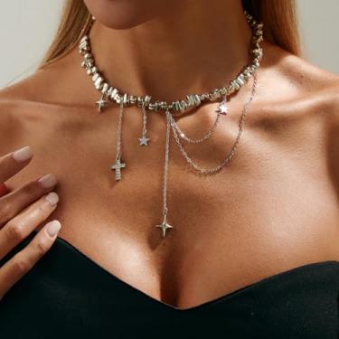 Imagem de Western Jewelry Colares Boho Gargantilha de couro para mulheres, roupas de campo, presentes de Natal, presentes de amizade para mulheres, dia dos namorados, Medium, Latão, Sem Pedra Preciosa