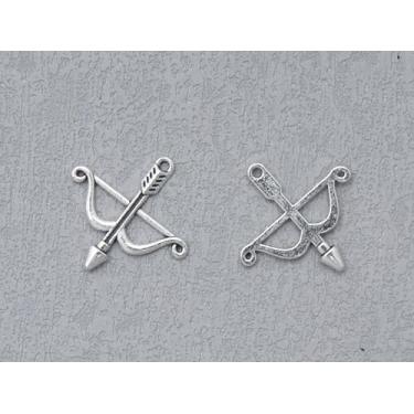 Imagem de 50 pingentes de arco e flecha de metal 2,5 x 2,5 cm, lindos pingentes vintage para fazer joias faça você mesmo, kits de encontrar, colar, pulseiras, brinco, chaveiro, suprimentos para projetos de