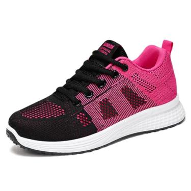 Imagem de Padgene Tênis feminino leve tênis de caminhada esportivo tênis de corrida para mulheres malha respirável academia moda tênis atlético confortável casual, 1083rose, 36