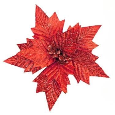 Imagem de Kit 12 Flores Artificiais Flores De Natal Para Arvore De Natal Decoracao Enfeite Luxo Aumente O Clima Festivo Adequado Para Salas De Estar Quartos Espaç Os Ao Ar Livre E Jardins(Vermelho)