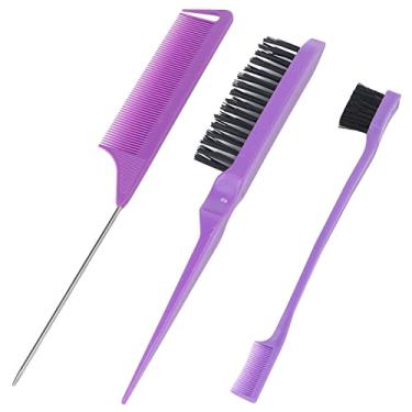 Imagem de Luqeeg Conjunto de Pente de Tingimento de Cabelo Resistente Roxo Ferramenta de Coloração de Cabelo para Alisamento e Estilo de Seco Adequado para Uso Em Qualquer Lugar