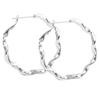 Imagem de ToHeart Brincos de argola de prata para mulheres, leves, minimalistas, com argola, aniversário, Natal, presentes de festa