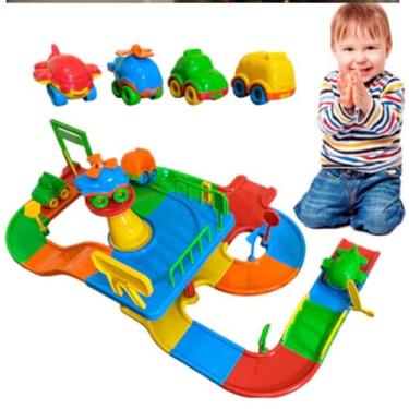 Imagem de PISTA CARRINHOS CORRIDA BRINQUEDO INFANTIL PRESENTE ANIVERSÁRIO MENINO NATAL BRINQUEDO INTERATIVO EDUCATIVO MULTICOLORIDO