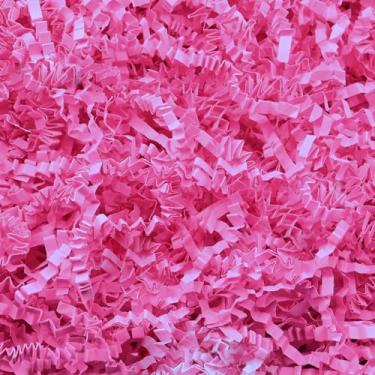 Imagem de Raissily 300 g, enchimento de papel cortado enrugado, almofada de grama para Natal, casamento, aniversário, Páscoa, noivado, presente, caixa de confetes, decoração de enchimento de cesta (rosa choque)