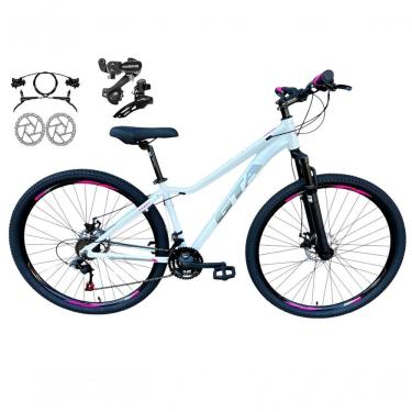 Imagem de Bicicleta Aro 29 Gta Start Feminina Câmbios Shimano Freio Hidráulico 21v Mtb Alumínio branco-cinza-rosa Tam: 15