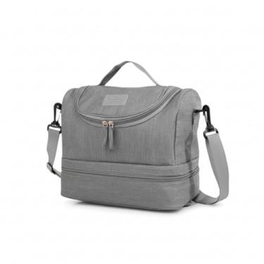 Imagem de Bolsa Térmica Lancheira Premium com 2 Compartimentos, Alça Ajustável, Impermeável, para Almoço, Marmita e Viagem, Disponível em Preto, Rosa, Azul e Cinza (Cinza)