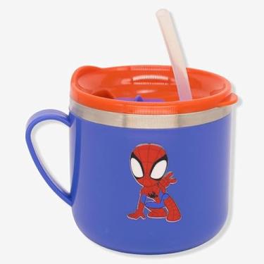 Imagem de Zonacriativa - Caneca Termica Flip Spider Man (250ml) | Aço inoxidável, bpa free, alça ergonômica e canudo de silicone | Ideal para lanche e escolinha de heróis