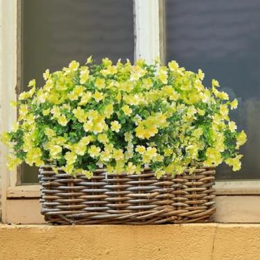 Imagem de Flores artificiais para atividades ao ar livre, 12 buquês de margaridas artificiais com folhas de eucalipto, resistentes aos raios UV, para decoração de casa, jardim, versátil para decoração interna e