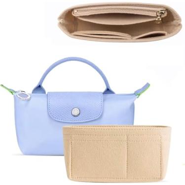Imagem de Umiup Mini bolsa organizadora para bolsa Longchamp pequena PP, bolsa de feltro premium, armazenamento e acabamento, forro interno para uma bolsa organizadora chique Longchamp, serve para tamanho