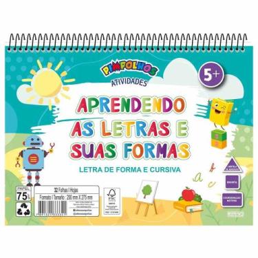 Imagem de Caderno De Atividades 32 Folhas Aprendendo As Letras E Suas Formas Ani