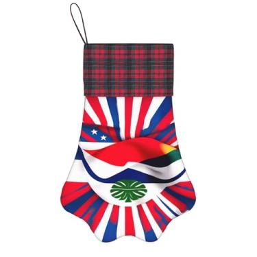 Imagem de SKKNT Meias de Natal com estampa de bandeira da Costa Rica, animais de estimação, decoração de Natal, cães, gatos, árvores, doces, presente, conveniente