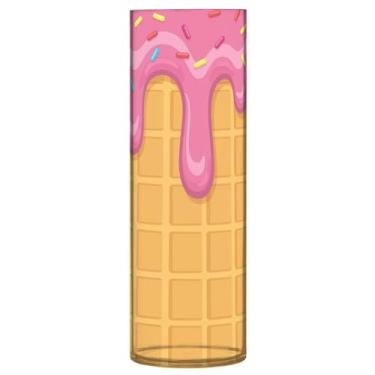 Imagem de JUZIHAI Vaso de sorvete rosa para flores 9,9 cm x 30 cm Cilindro de plástico moderno vaso de flores para centro de mesa de casamento decoração de casa