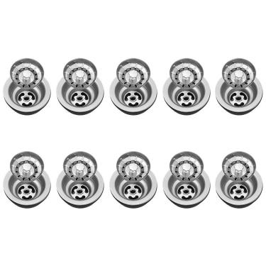 Imagem de Válvula Para Pia Kit 10 Aço Inox 3.1-2 G01 Cromado - Mpozenato