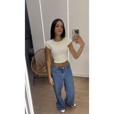 Imagem de Cropped canelada juvenil manga curta - CACHARREL STORE, 16, Off white