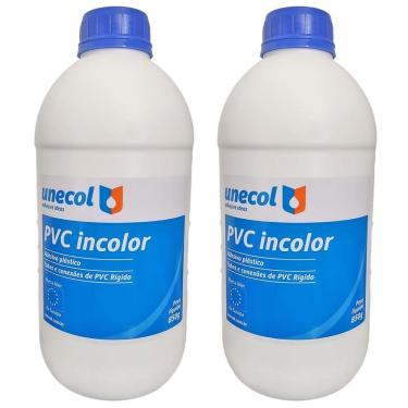 Imagem de Kit 2 Colas Cano PVC Adesivo Plástico Frasco 850g Unecol Profissional Resistente Forte Secagem Rápida