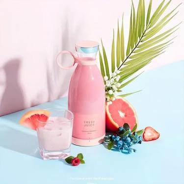 Imagem de Mini Juicer Portátil Liquidificador para Sucos, Shakes e Vitaminas, 40W, 1200mA, 4 Lâminas de Aço Inoxidável, 23x8x12cm, Recarregável USB