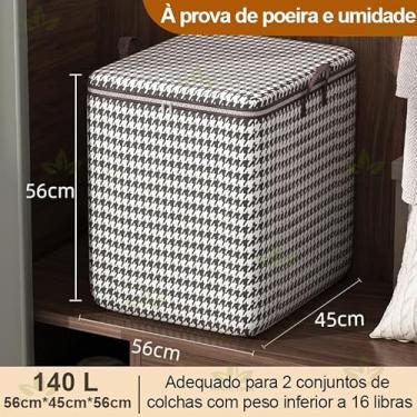 Imagem de Caixa Organizadora Dobrável para Roupas, Cobertores e Casacos – Saco Organizador de Guarda-Roupa 110L / 140L / 180L em Tecido Não Tecido, Armazenamento Visual e Economia de Espaço(1,140L)