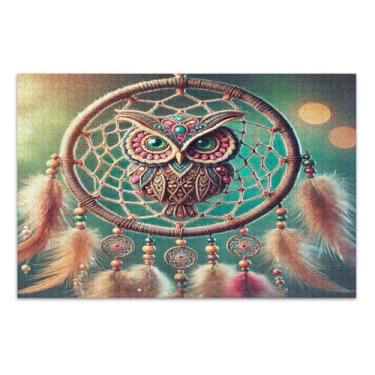 Imagem de Dreamcatcher coruja roxa 1000 quebra-cabeças para adultos, jogos adultos para noite de jogo