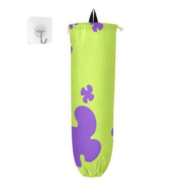 Imagem de Porta-sacos plásticos de fundo verde abstrato, bolsa de armazenamento de parede, dispensador de bolsas para sacolas de compras