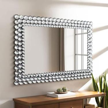 Imagem de JACUKO Espelhos de banheiro para pia, espelhos de quarto de 61 x 91 cm para parede, espelhos de parede decorativos para sala de estar, espelho decorativo para decoração, espelhos montados na parede de