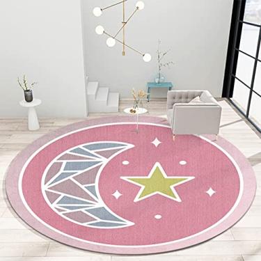 Imagem de Tapete redondo redondo, tapete de banheiro macio de arte moderna, tapete antiderrapante fofo para entrada, sala de estar, quarto, quarto de crianças, C, diâmetro 160 cm