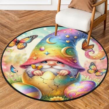 Imagem de Tapete redondo pequeno de 1,8 m de altura, tapete circular antiderrapante, lavável, tapete circular para quarto, sala de estar, berçário, cozinha, banheiro, entrada, decoração de casa