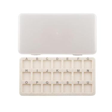 Imagem de Nishiyuenyi Organizador de Miçangas com 21 Compartimentos, Compacto, Prático E Versátil, com Caixa para Acessórios de Bijuteria E Outros Itens Pequenos, Bege