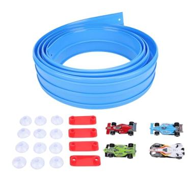 Imagem de Fockety Pistas Flexíveis para Crianças, Pista de Corrida Flexível Longa Com 4 Carros e 12 Ventosas, Rampa Flexível para Carros de Corrida para Meninos e Meninas Com Mais de 3 Anos