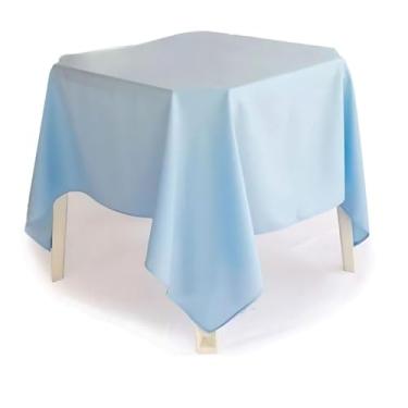 Imagem de Toalha de Mesa Quadrada Oxford Lisa com Bainha Toalha de Mesa 4 Lugares para Festa Buffet e Restaurante (Azul Bebe,03 UNIDADES)
