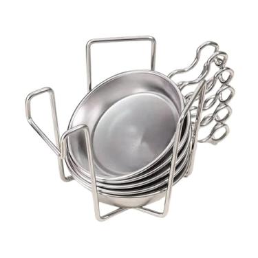 Imagem de Baoblaze Conjunto de 5 Tigelas para Molho Wasabi com Suporte para Armazenamento, Ideal para Camping E Uso Doméstico, Molho de Soja E Outros Molhos.