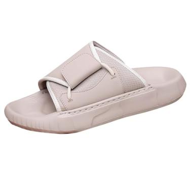 Imagem de Pantufas de praia masculinas modernas e casuais, versáteis, com sola macia e respirável para primavera e verão, Bege, 37