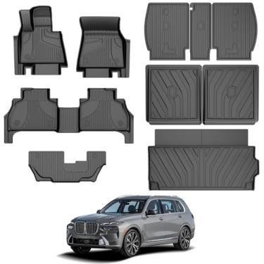 Imagem de Tapetes de chão e forro de carga e 2º terceiro tapete de encosto para BMW X7 2019-2025 2026 apenas 7 lugares | Ajuste personalizado 2026 BMW X7 G07 acessórios para todos os climas, tapete de