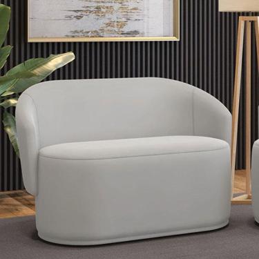 Imagem de Sofá 2 Lugares Namoradeira Orgânica Para Sala Malu Veludo Cinza M11 - D`rossi