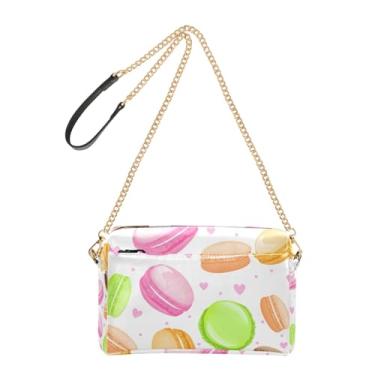 Imagem de Joitme Bolsa de ombro feminina transversal para telefone linda alça de corrente de couro PU bolsa de ombro colorida macarons branco desenho animado
