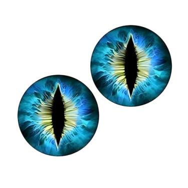 Imagem de MOXRUQ 2 peças de decalques de olhos de fera de carro, adesivos estéreo 3D de olhos de fera, decalque redondo à prova d'água, adesivos de decoração de luz de olhos de fera legais, adequado para