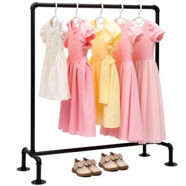 Imagem de DOFURNILIM Estantes de cachimbo para crianças, prateleiras de roupas infantis, prateleiras para pendurar e prateleiras, metal dourado