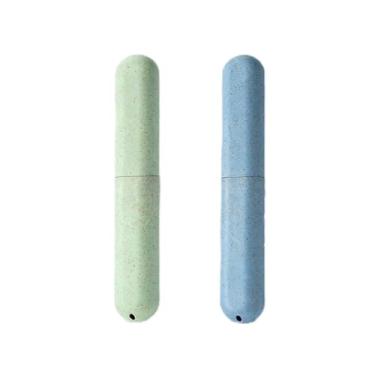 Imagem de Conjunto de 2 unidades de estojo de escova de dentes portátil para casa, negócios, acampamento, escola