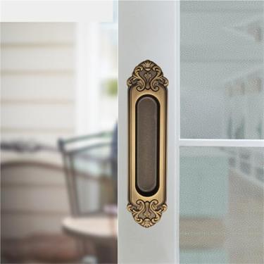 Imagem de HTNAFONI Puxadores ocultos de liga de zinco tatami embutido puxador de porta deslizante puxador de armário de quarto maçaneta de móveis ferragens 1 peça (KY-A-1 par)