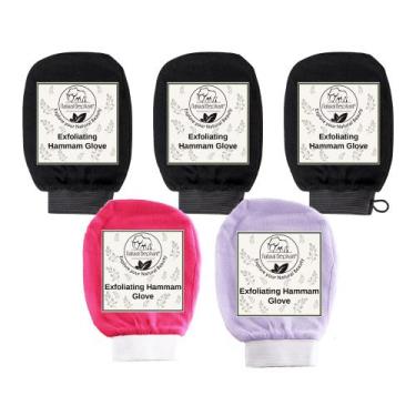 Imagem de Luva de banho esfoliante natural para rosto/corpo de elefante, pacote 