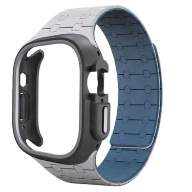 Imagem de SRDRK Capa de silicone tpu para apple watch band ultra 2 49mm 45mm 44mm 41mm pulseira protetora para iwatch série 9 8 7 6 5 4 pulseiras de relógio(Grey BH,44mm)