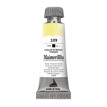 Imagem de MAIMERI BLU Tinta Aquarela Profissional Bisnaga 12ml, Amarelo de Níquel Titânio