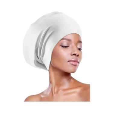 Imagem de Touca De Natação Extra Grande De Silicone Para Adultos Com Cabelos Lon