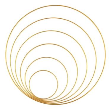 Imagem de YDJIANCAI Argola de metal com grinalda floral dourada - 1 peça de círculo decorativo para centros de casamento, decoração de parede, suprimentos de artesanato DIY, base de guirlanda de mesa para