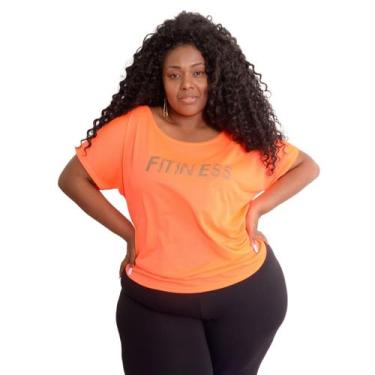 Imagem de Camiseta Plus Size Feminina Dry Furadinho Academia - FR Moda Fitness, 