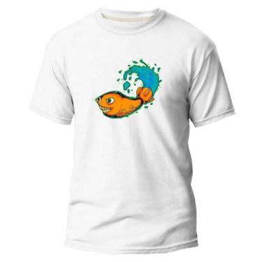 Imagem de Camiseta Algodão Premium Estampa Digital Peixes Laranja DTF - Pavesi, 