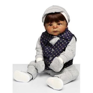 Imagem de Bebê Reborn Menino Negro Corpo de Silicone Caio - Mundo Kids