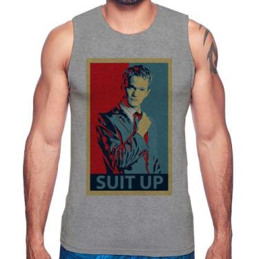 Imagem de Regata Suit Up Barney Stinson - Foca na Moda, Cinza, GG
