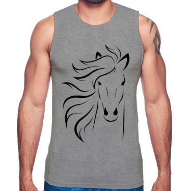 Imagem de Regata Cavalo Traços - Foca na Moda, Cinza, M